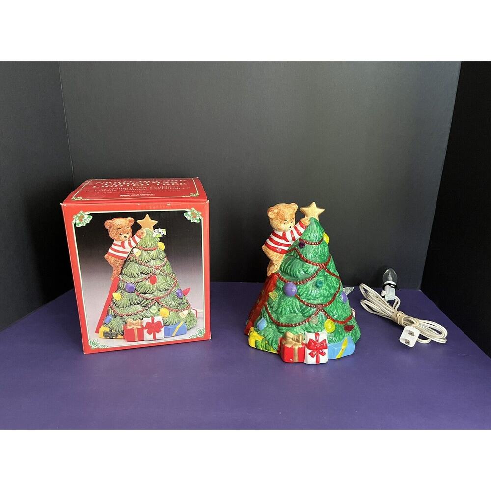 JSNY Vintage Ceramic Night Before Christmas Lighted Tree